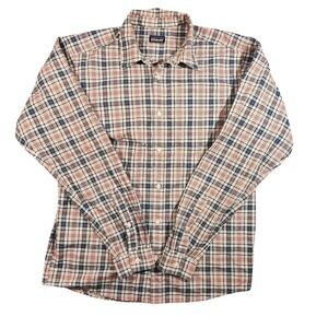 Patagonia Shirt Mens Large Red Blue Plaid Button Down Long Sleeve Organic Cotton